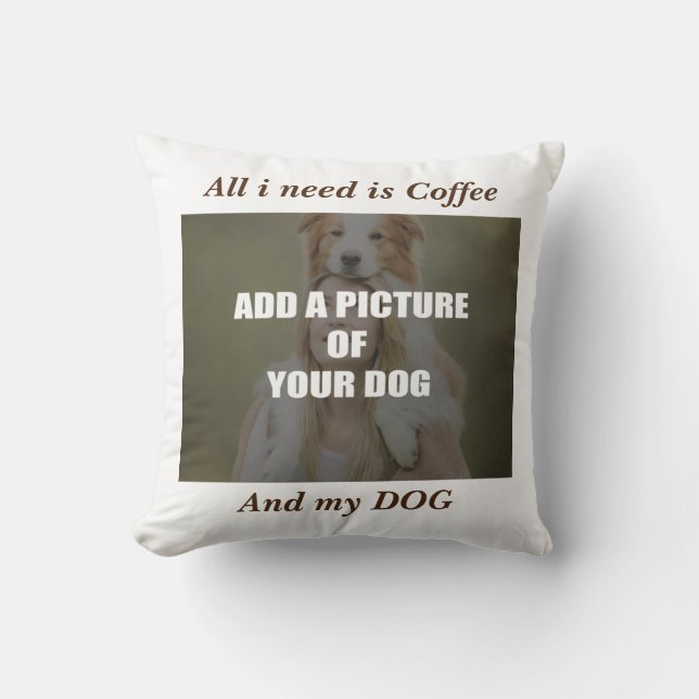 Kaffe och min Hund Dekorativ kudde (Framsida)