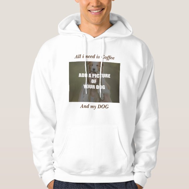 Kaffe och min Hund Dekorativ kudde Hoodie (Framsida)