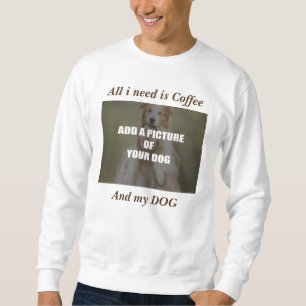 Kaffe och min Hund Dekorativ kudde Lång Ärmad Tröja