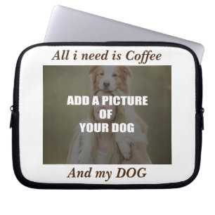 Kaffe och min Hund Dekorativ kudde Laptop Fodral
