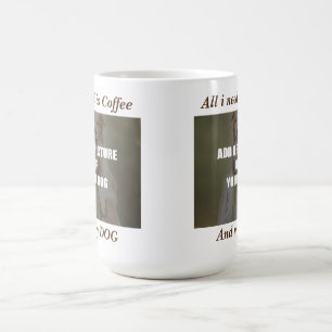 Kaffe och min Hund Dekorativ kudde Magisk Mugg
