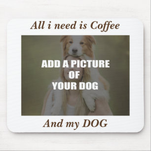 Kaffe och min Hund Dekorativ kudde Musmatta