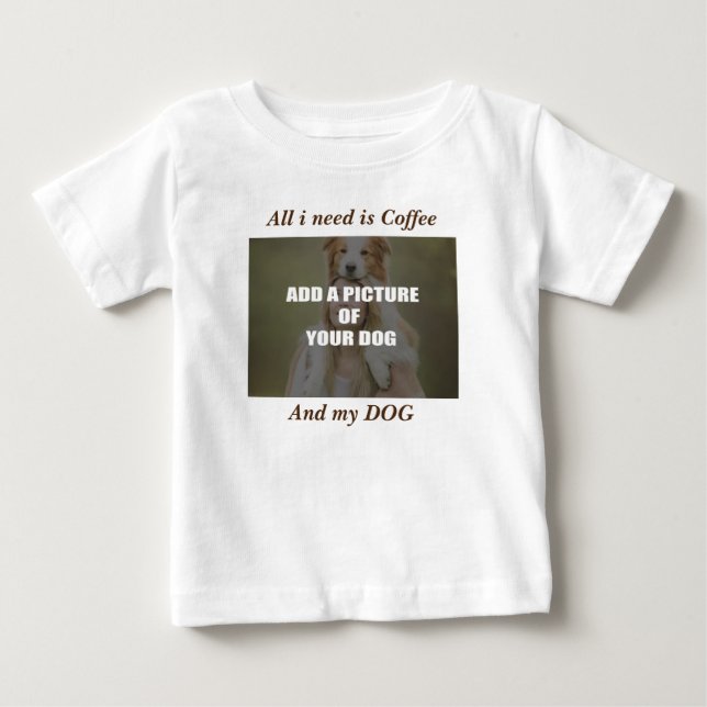 Kaffe och min Hund Dekorativ kudde T Shirt (Framsida)