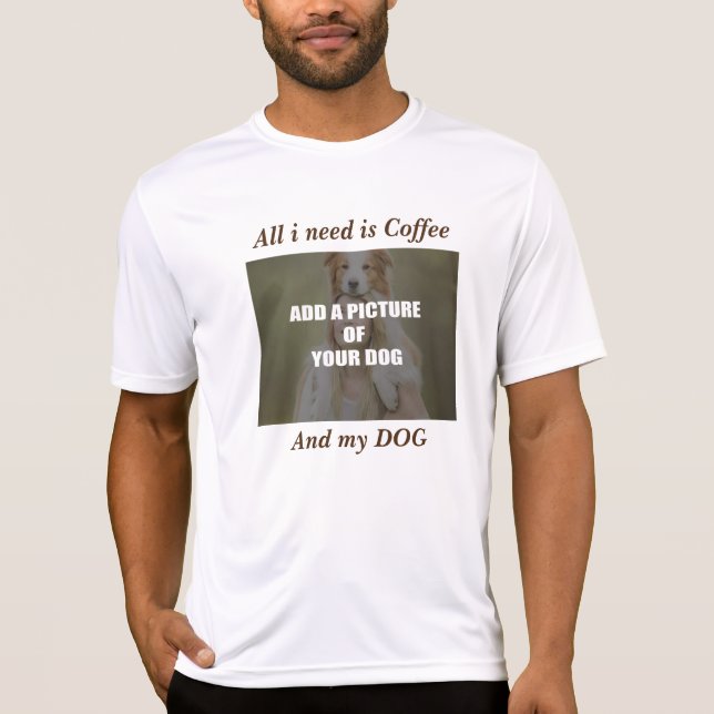Kaffe och min Hund Dekorativ kudde T Shirt (Framsida)
