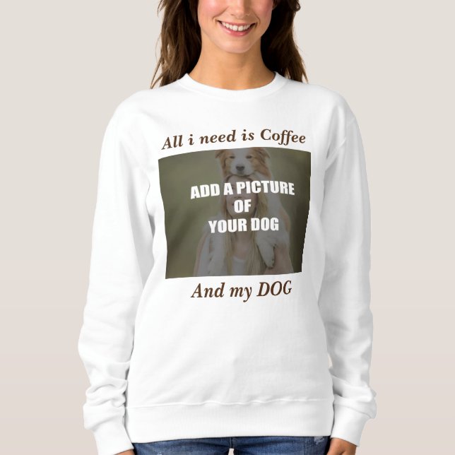Kaffe och min Hund Dekorativ kudde T Shirt (Framsida)