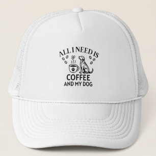 Kaffe och min hund Labrador Broderad stil hatt Keps