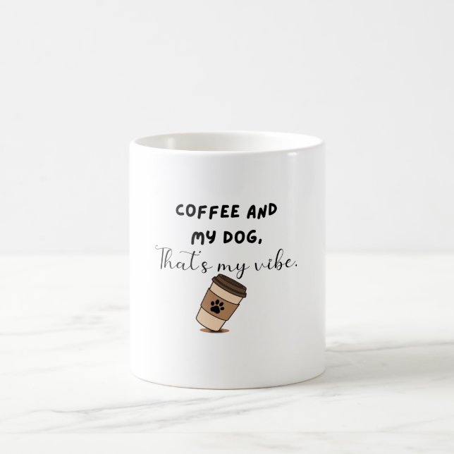 Kaffe och min hund Vibe Rolig hundmamma-mugg Kaffemugg (Center)