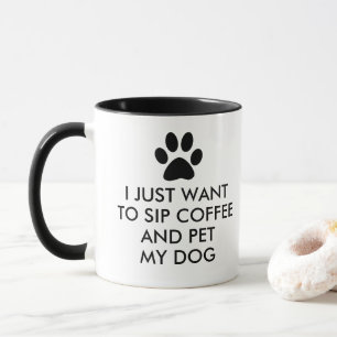 Kaffe och min hundslogantypografi mugg