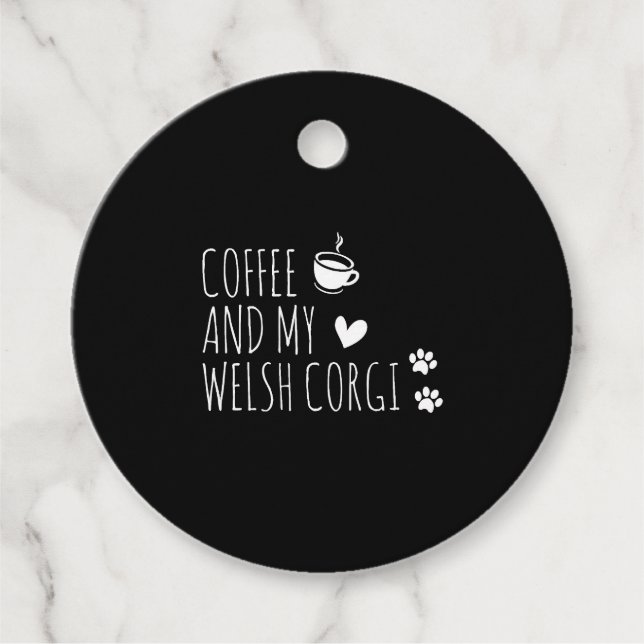 Kaffe och min walesiska Corgi Gåvor Etiketter (Framsida)