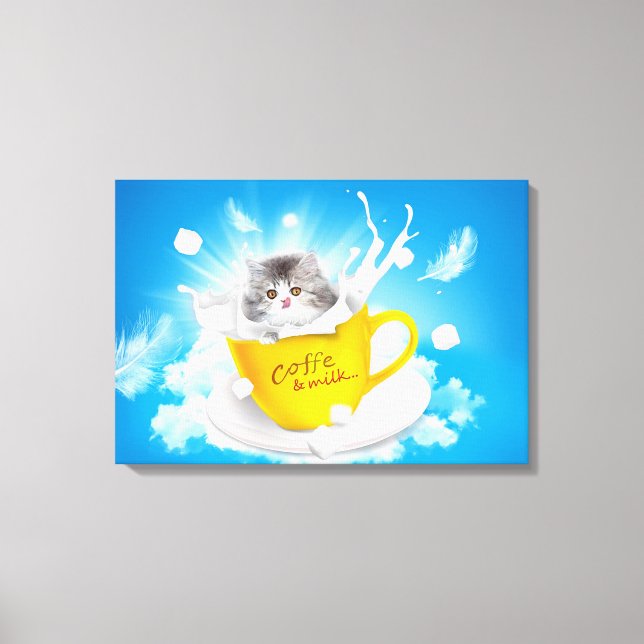 Kaffe och Mjölk Canvastryck (Framsida)