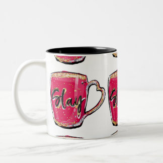 Kaffe och motivation på morgonen Två-Tonad mugg