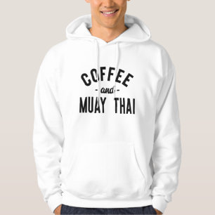 Kaffe och Muay Thai - Lustigt martialkonst Fighter Hoodie