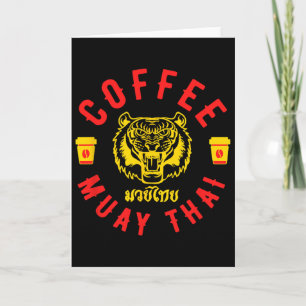 Kaffe Och Muay Thai Roligt Mma Kickboxning Present Kort