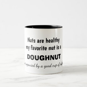 Kaffe och Munk Humor Två-Tonad Mugg