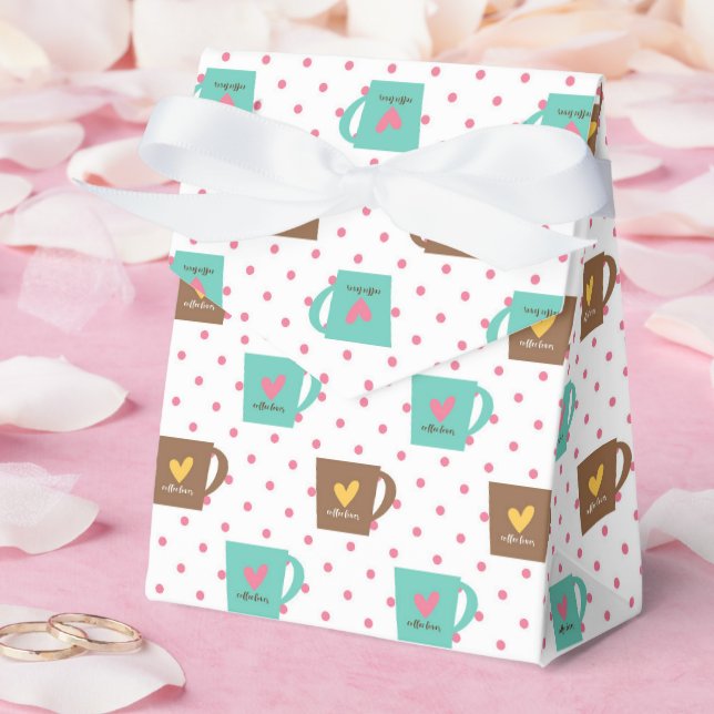 Kaffe- och munkmönster  presentaskar (Bröllop)