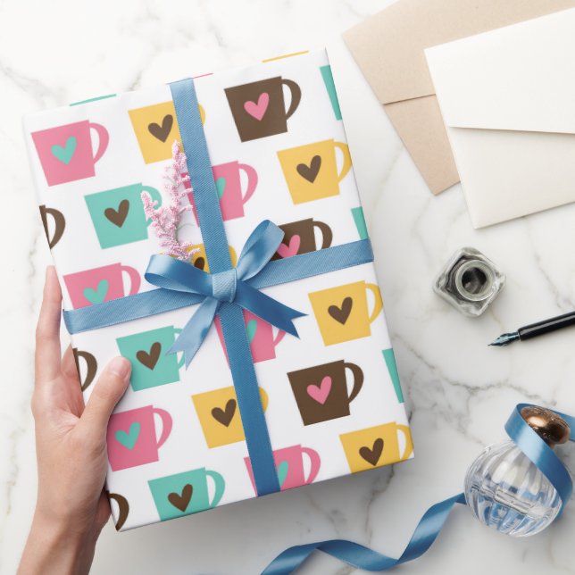 Kaffe- och munkmönster  presentpapper (Gifting)