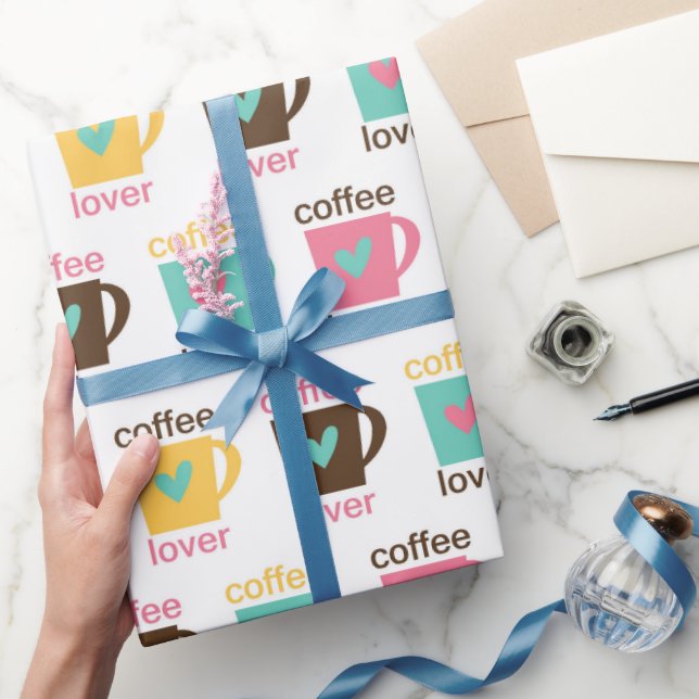 Kaffe- och munkmönster  presentpapper (Gifting)