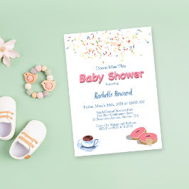 Kaffe och Munkströssel Baby Shower Inbjudningar