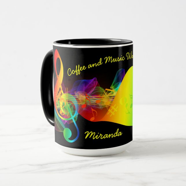 Kaffe och musik Älskare Musik noter Redigera Namn Mugg (Framsida vänster)