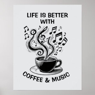 Kaffe och musik poster