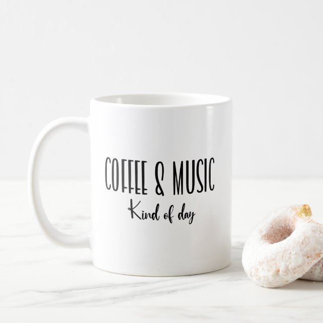 Kaffe- och musiktyp av dagsljus-typografi kaffemugg (Med munk)