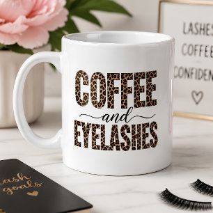 Kaffe och ögonfransar Leopardtryck Franskonstnär Kaffemugg