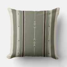 Kaffe och olivrandig dekorativ kudde