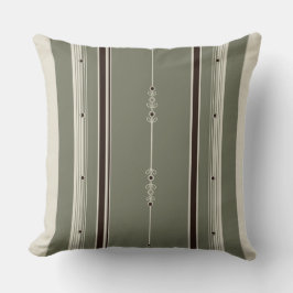 Kaffe och olivrandig dekorativ kudde