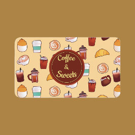 Kaffe och pastor av klassisk typ visitkort