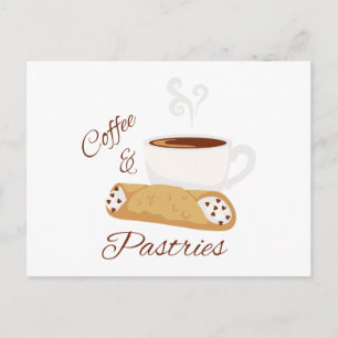 Kaffe och pastor vykort