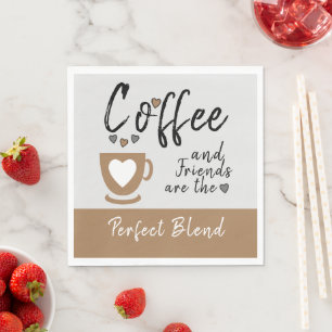 Kaffe och perfekt blandas brunt pappersservett