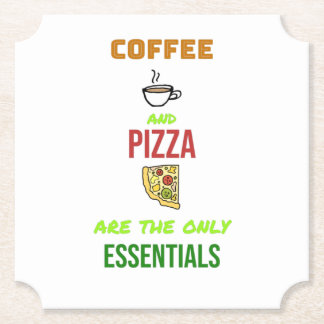 Kaffe och pizza underlägg papper