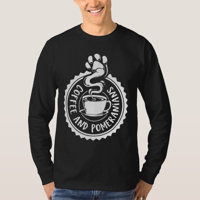 Kaffe och pommern t shirt (Framsida)