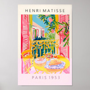 Kaffe och Poster av kroissant, Matisse Stil Art Pr