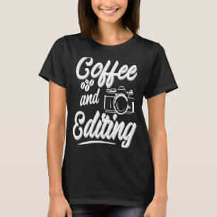 Kaffe och redigering av kaffetoppor Barista Espres T Shirt