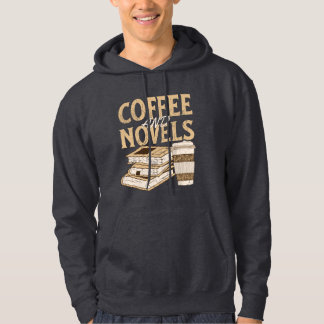 Kaffe och rolig vintage bok hoodie