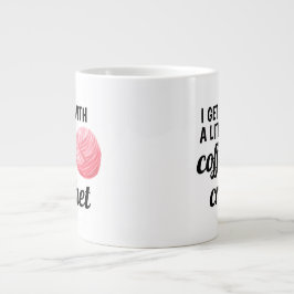 Kaffe och Rosa av krockfettsgarn Jumbo Mugg