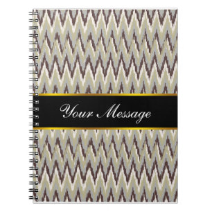 Kaffe och Sage iKat ZigZag Mönster Anteckningsbok