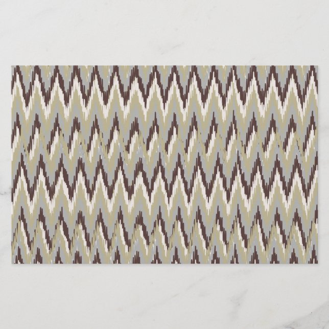 Kaffe och Sage iKat ZigZag Mönster Brevpapper (Framsida)