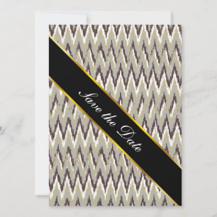 Kaffe och Sage iKat ZigZag Mönster Spara Datumet