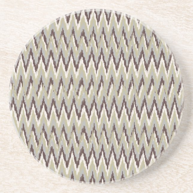 Kaffe och Sage iKat ZigZag Mönster Underlägg (Framsidan)