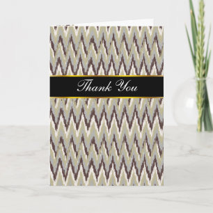 Kaffe och Sage Kat ZigZag Mönster Tack Kort