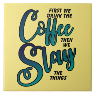 Kaffe och sälj Sak Kakelplatta