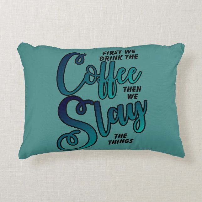 Kaffe och sälj Sak Prydnadskudde (Framsidan)
