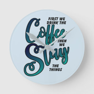 Kaffe och sälj Sak Rund Klocka