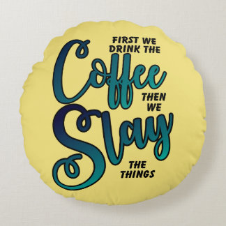 Kaffe och sälj Sak Rund Kudde