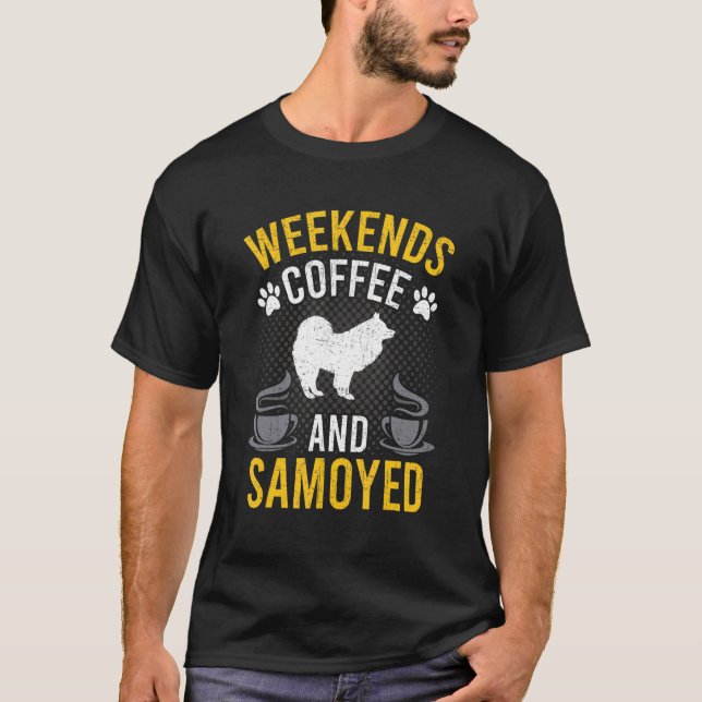 Kaffe och samrått Hund av helg T Shirt (Framsida)