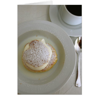 Kaffe och semalkort hälsningskort