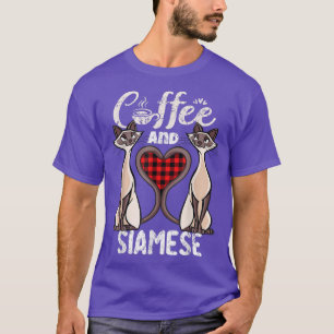 Kaffe och siamesisk katt Play Heart Kitten Cat Sia T Shirt
