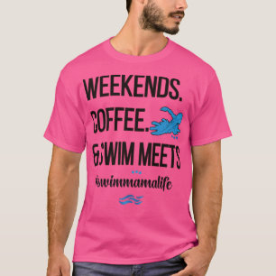Kaffe och simning möter simmammas liv simmare mamm t shirt